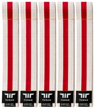 Tusah belte. Hvitt og rødt.