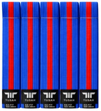 Tusah belte. Blått belte med rød stripe.