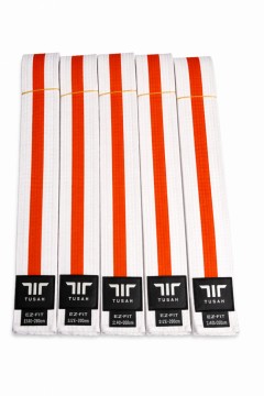 Tusah belte. Hvitt og orange